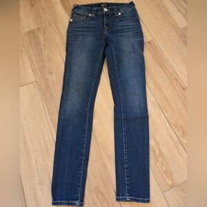 True Religion "Jenny Curvy Mid-Rise Super Skinny" Jeans, 26